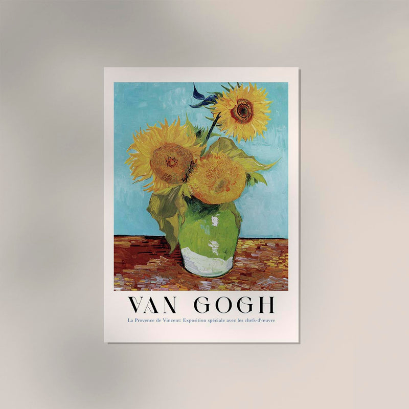 Vase with Three Sunflowers by Van Gogh – UV-Resistant Fine Art Print — Ansicht 3
