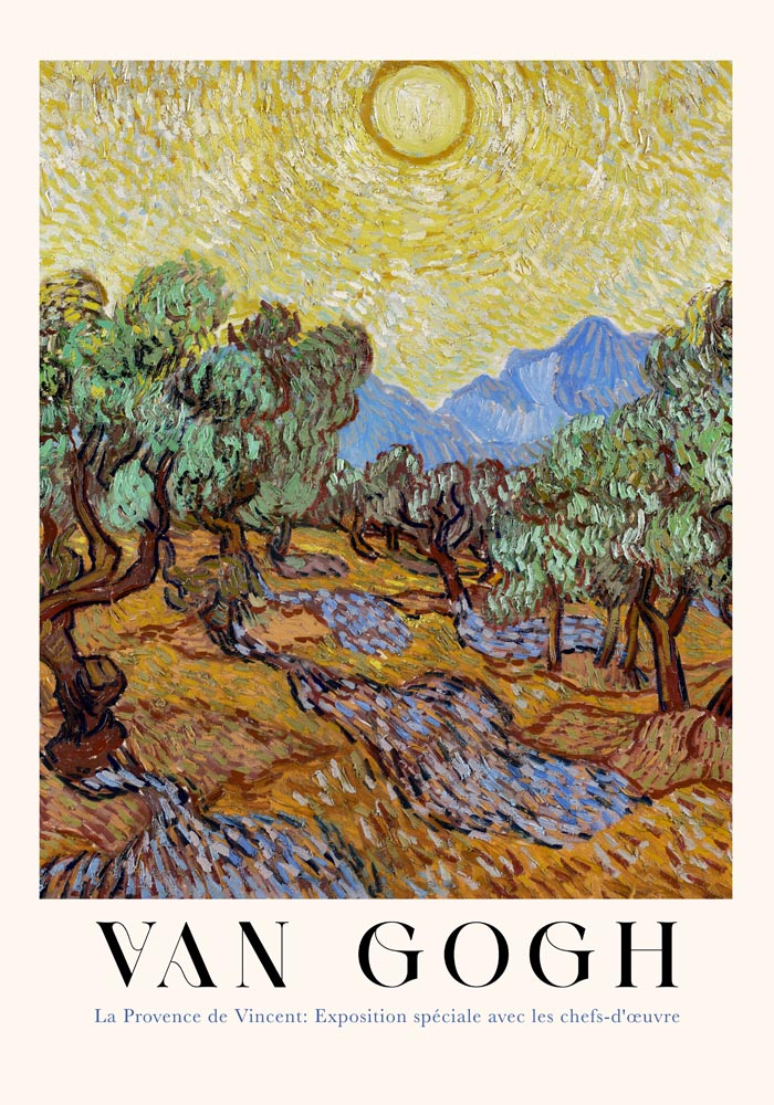 Olive Trees Exhibition Art Poster by Van Gogh – Impressionismus Fine Art Print UV-beständig — Ansicht 3