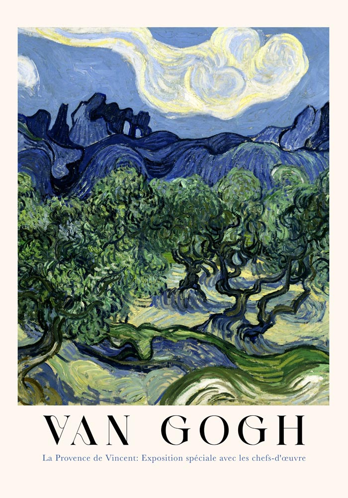 Olive Trees with the Alpilles in the Background Art Poster by Van Gogh – Fine Art Print UV-beständig — Ansicht 4