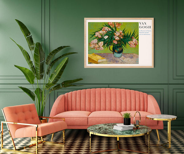 Van Gogh Oleanders Exhibition Art Poster – Fine Art Druck auf Leinwand oder Papier