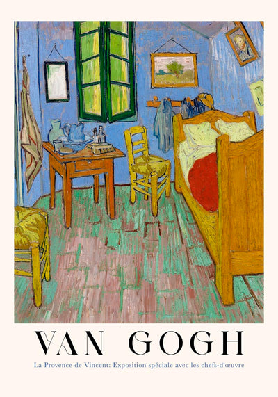 The Bedroom Vertical Exhibition Art Poster by Van Gogh – Fine Art Print UV-resistent