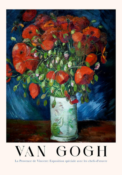 Vase with Poppies by Van Gogh – UV-Resistant Fine Art Print | Floral Exhibition Graphic