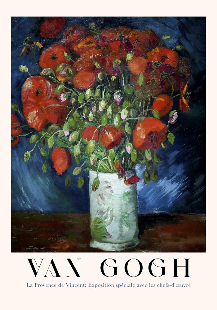 Vase with Poppies by Van Gogh – UV-Resistant Fine Art Print | Floral Exhibition Graphic — Ansicht 4