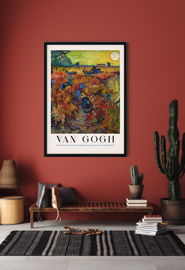 The Red Vineyard – Exhibition Art Poster by Van Gogh | Kunstdruck impressionistische Landschaft