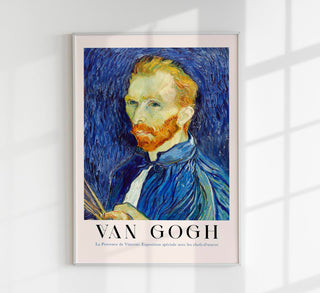 Van Gogh Self-Portrait Blue Fine Art Print mit dominierenden Blautönen, intensivem Künstlerblick und authentischer Pinselstrichstruktur für Galeriequalität
