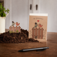 Wedding card "Bird Wedding" with seed paper plant marker — Ansicht 1