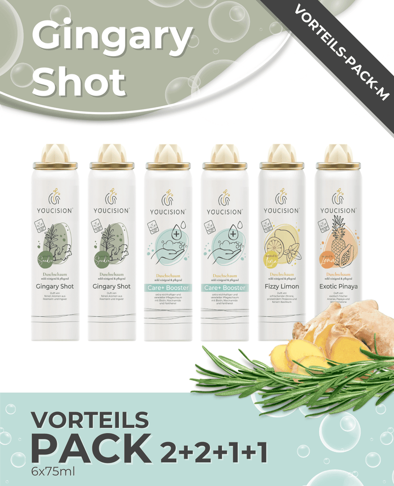 YOUCISION® Gingary Shot Value Pack 6x75ml Shower Foam Set — YOUCISION