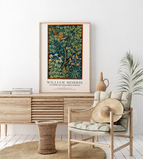 William Morris Peacock Pheasant Art Exhibition Poster – Handgedruckt Berlin