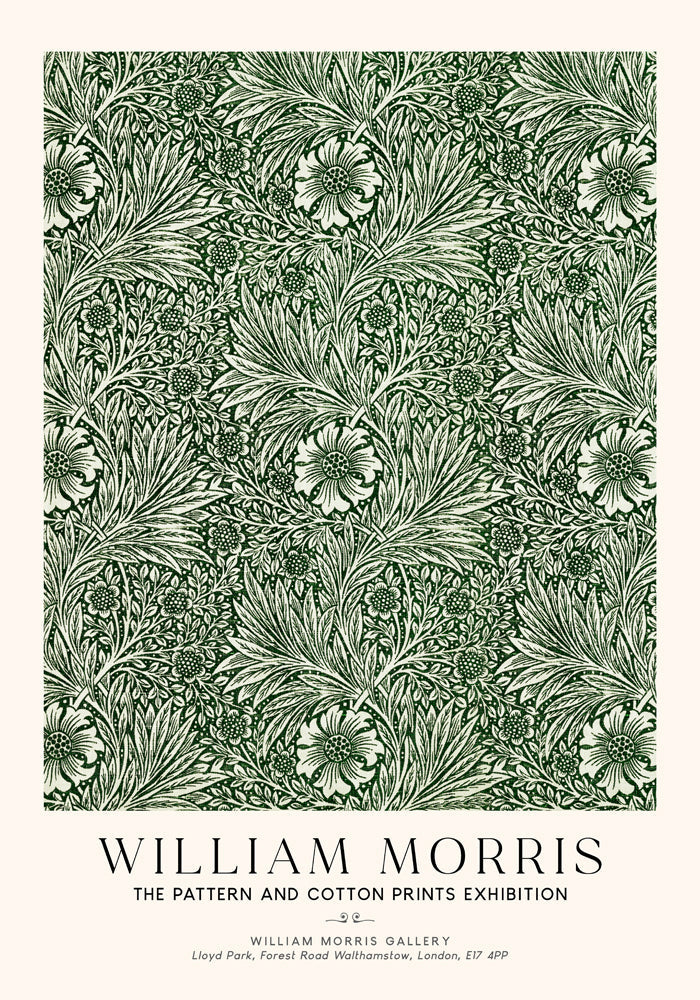 William Morris Green Marigold Pattern Art Exhibition Poster — Ansicht 4