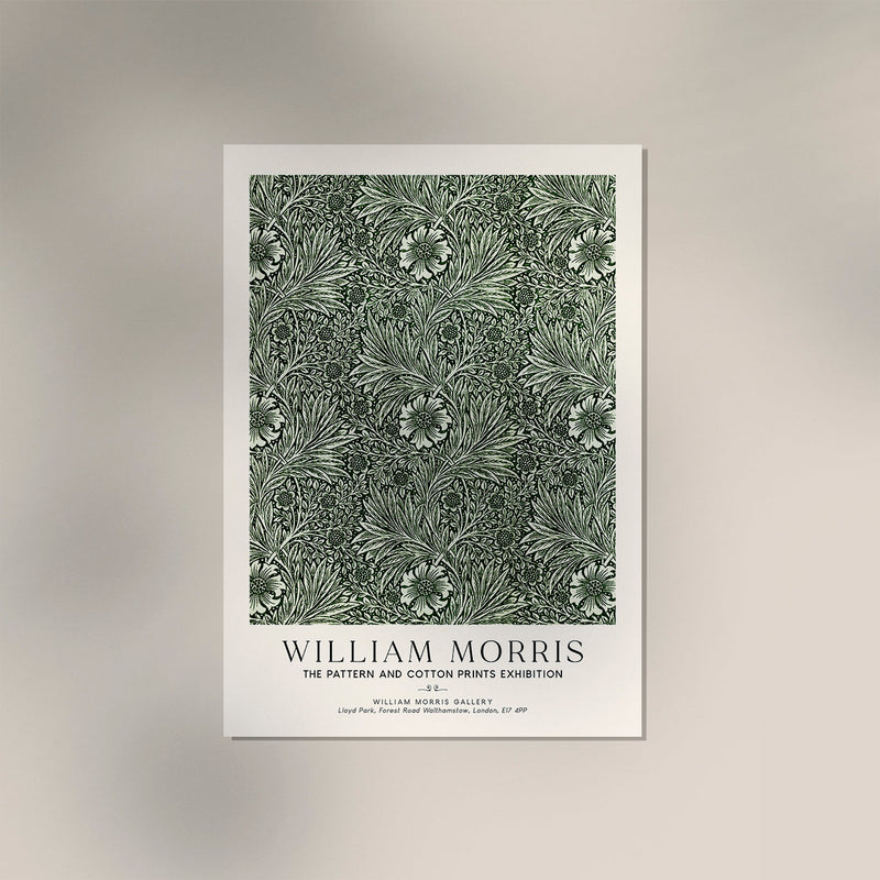 William Morris Green Marigold Pattern Art Exhibition Poster — Ansicht 3