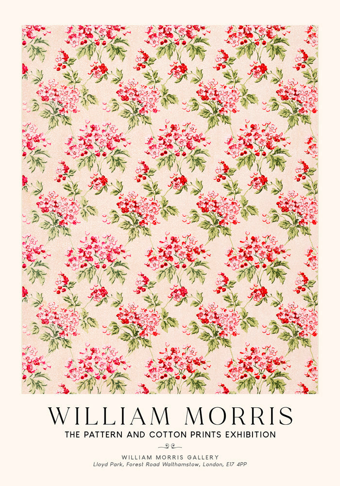 William Morris Pink Flower Art Exhibition Poster – Handgedruckt Berlin — Ansicht 4