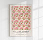 William Morris Pink Flower Art Exhibition Poster – Handgedruckt Berlin
