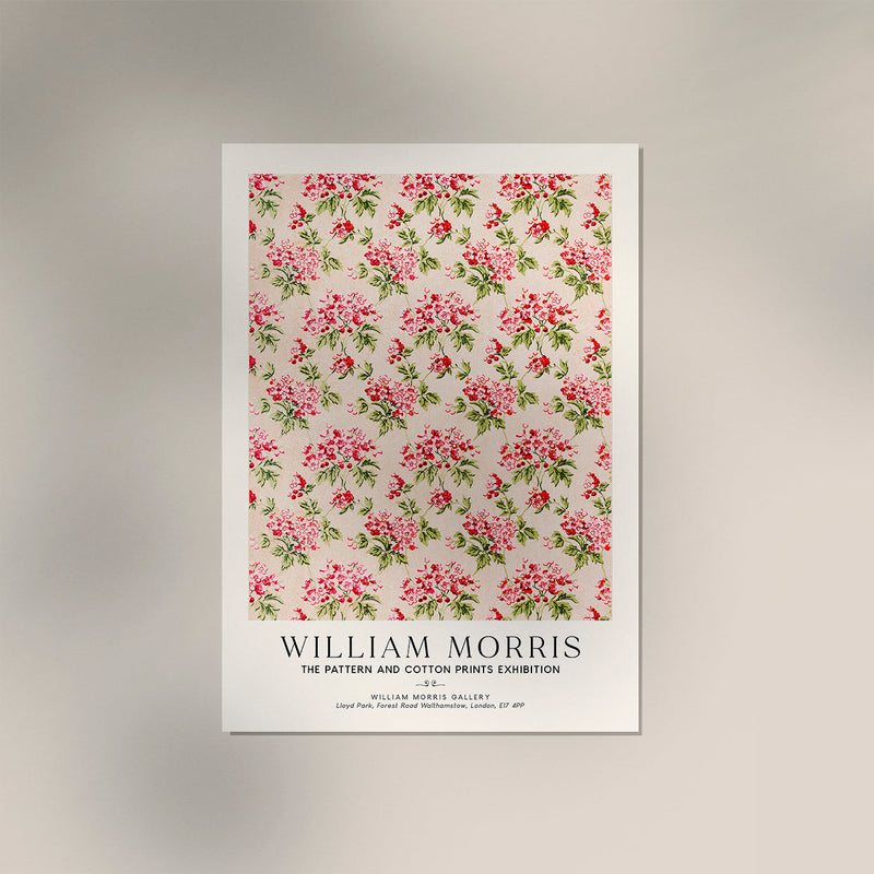 William Morris Pink Flower Art Exhibition Poster – Handgedruckt Berlin — Ansicht 3