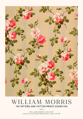 William Morris Vintage Rose Wallpaper Art Exhibition Poster