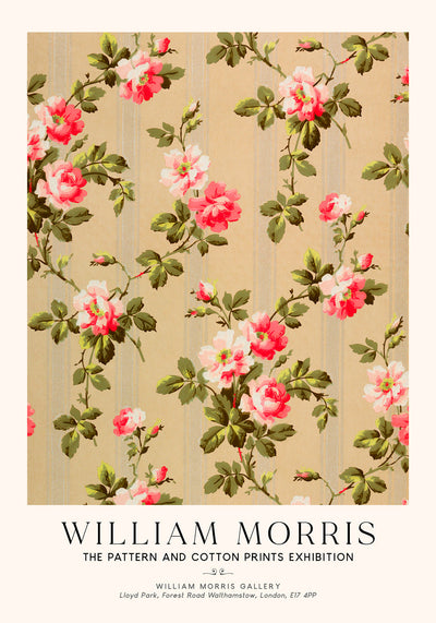 William Morris Vintage Rose Wallpaper Art Exhibition Poster – Handgedruckt Berlin