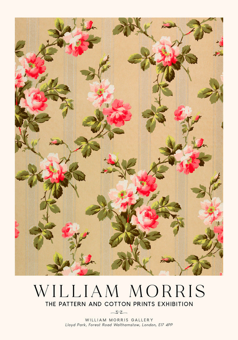 William Morris Vintage Rose Wallpaper Art Exhibition Poster – Handgedruckt Berlin — Ansicht 4