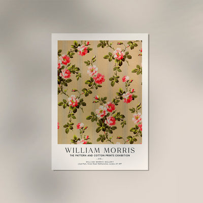 William Morris Vintage Rose Wallpaper Art Exhibition Poster – Handgedruckt Berlin
