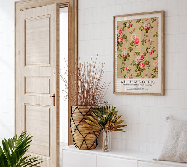 William Morris Vintage Rose Wallpaper Art Exhibition Poster – Handgedruckt Berlin