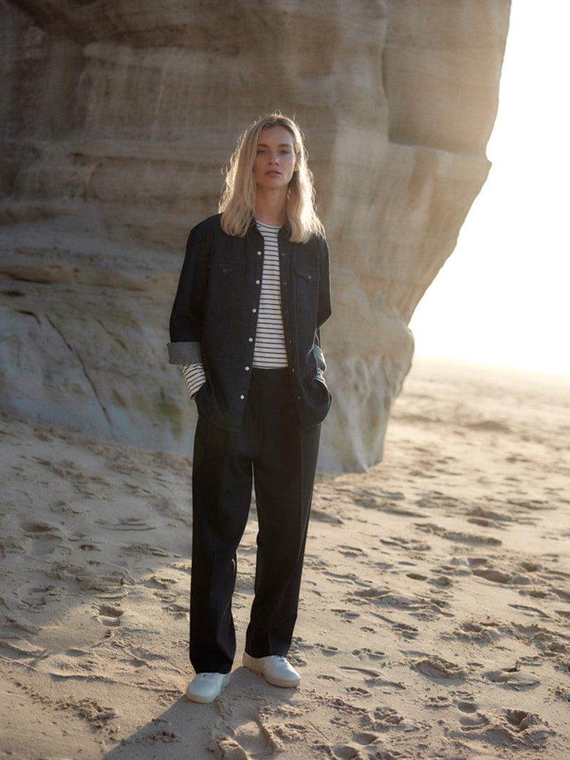 Dark Denim Shirt – Organic Cotton | Oversized Fit | Made in Portugal — Ansicht 5