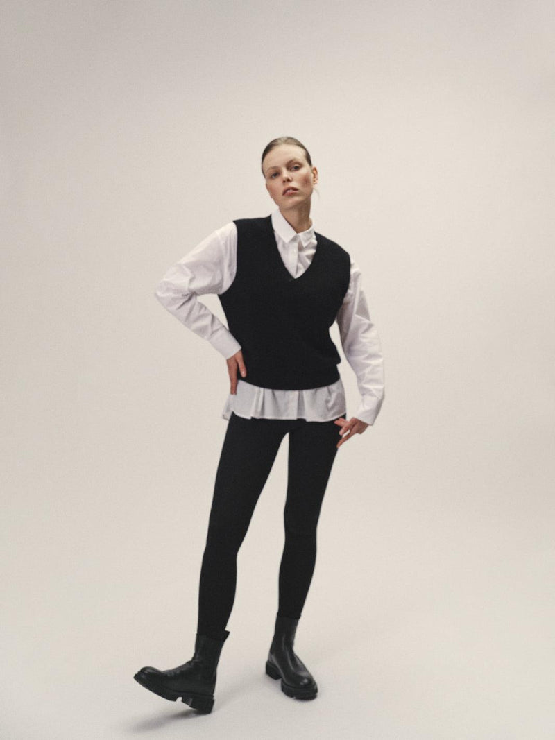 Strick Pullover Merino Wolle V-Ausschnitt – GOTS zertifiziert, fair gefertigt Italien — Ansicht 5