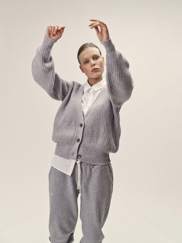 Strick Cardigan aus Organic Cotton – Oversized kurz, fair gefertigt in Italien