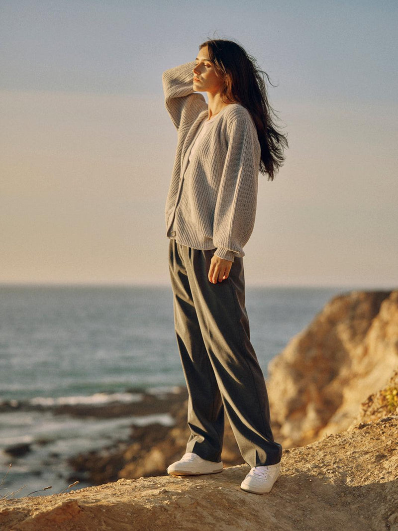 Strick Cardigan aus Organic Cotton – Oversized kurz, fair gefertigt in Italien — Ansicht 8