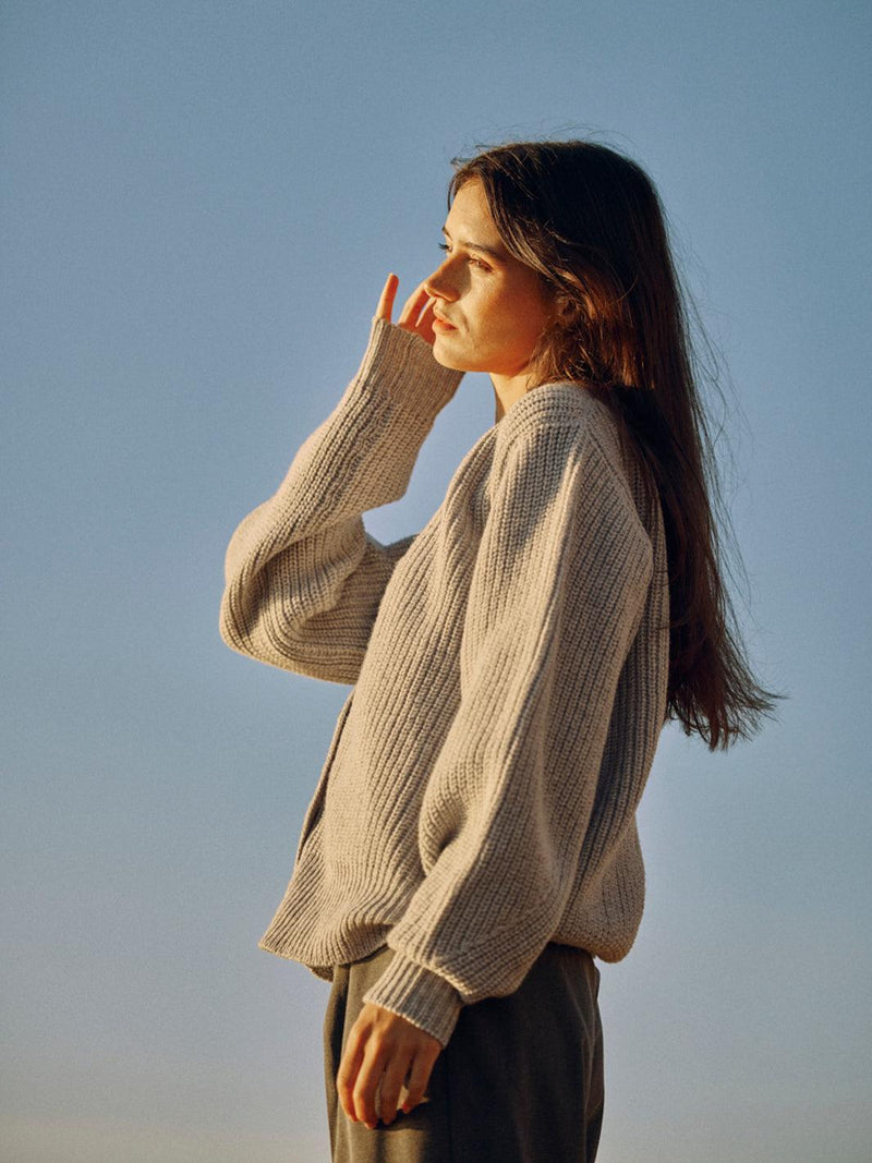 Strick Cardigan aus Organic Cotton – Oversized kurz, fair gefertigt in Italien — Ansicht 21