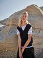 Strick Pullover Merino Wolle V-Ausschnitt – GOTS zertifiziert, fair gefertigt Italien