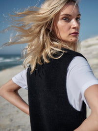 Strick Pullover Merino Wolle V-Ausschnitt – GOTS zertifiziert, fair gefertigt Italien — Ansicht 4