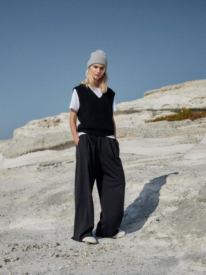 Strick Pullover Merino Wolle V-Ausschnitt – GOTS zertifiziert, fair gefertigt Italien — Ansicht 3