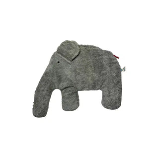 Bio-Wärmekissen Elefant aus grauem Plüsch – PAT & PATTY