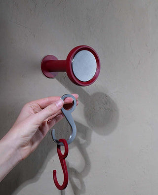 Wandhaken Silvereye Siqual-Design Rot mit zwei roten haken