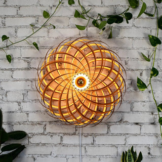 Wandleuchte 'Veneria' aus Kirschbaumholz 70 cm Gofurnit