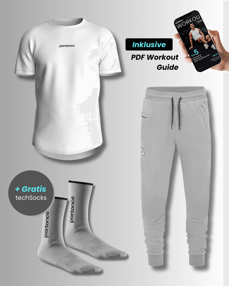 portance Grey-White Workout Bundle Plus | Anti-Odor Technology — portance
