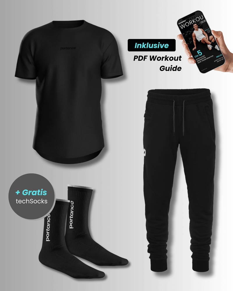 All Black Workout Bundle Plus | Anti-Odor Technology | Complete Set — portance