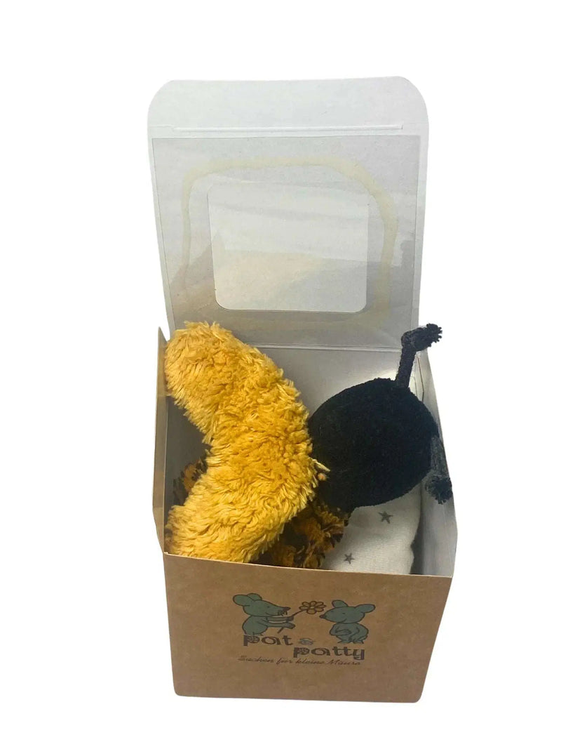 Bio Schmusetuch Biene – Bio-Baumwolle, handgefertigt, personalisierbar — Pat & Patty