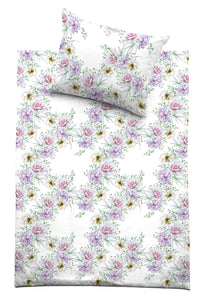 White Rose Bed Linen Set – 100% Mercerized Cotton, Swiss Satin 300 TC, Easy Iron — Ansicht 5