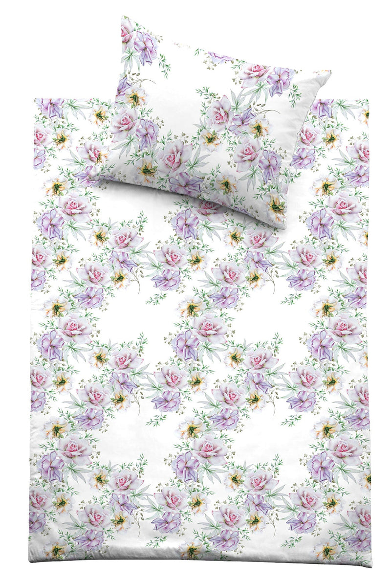 White Rose Bed Linen Set – 100% Mercerized Cotton, Swiss Satin 300 TC, Easy Iron — Ansicht 5