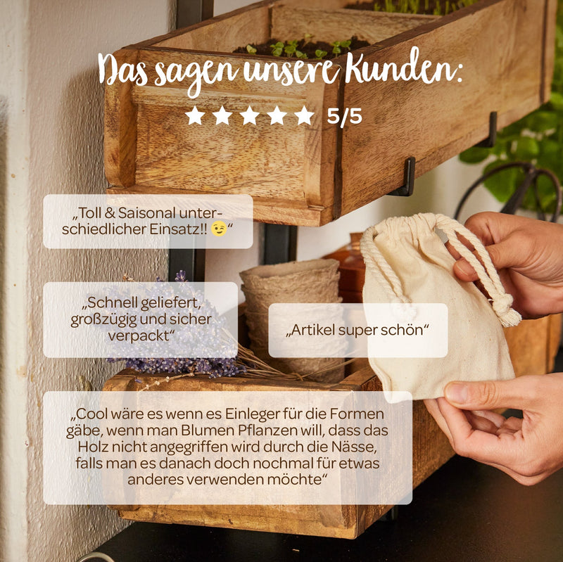 Set: 3 Ziegelformen (2 Fächer) mit Ständer – Die Stadtgärtner — Ansicht 8