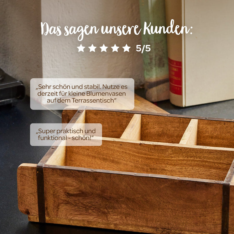 Ziegelform mit 4 Fächern – Holzkiste Vintage — Ansicht 9