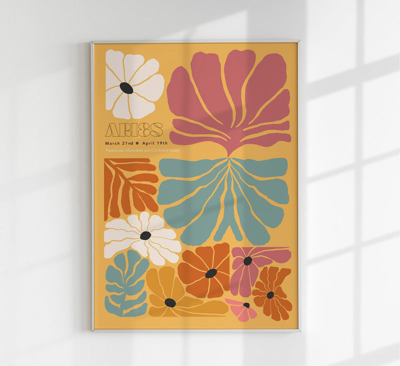 Aries Zodiac Sign Art Poster – Handgedruckt Berlin — Patroa Studio