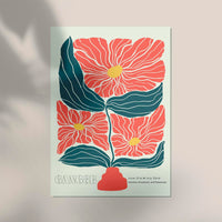 Cancer Zodiac Sign Art Poster – Illustration mit Blütenmotiv — Ansicht 3