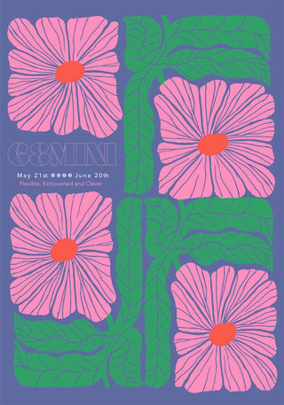 Gemini Zodiac Sign Art Poster – Zwillinge Sternzeichen | Fine Art Print | Canvas