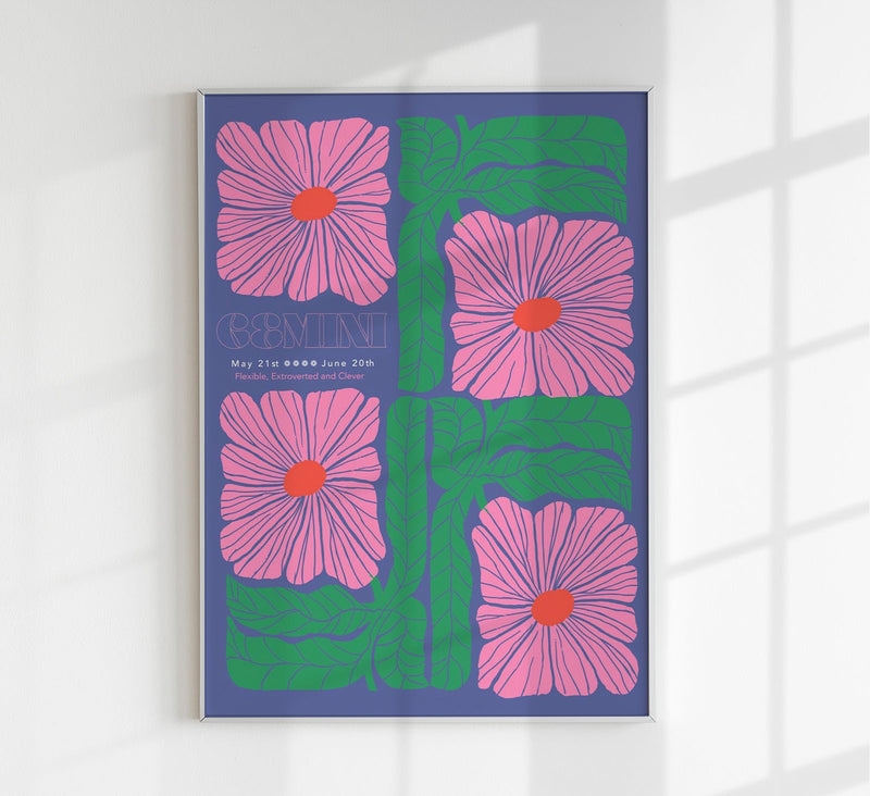 Gemini Zodiac Sign Art Poster – Zwillinge Sternzeichen Fine Art Print Canvas — Patroa Studio