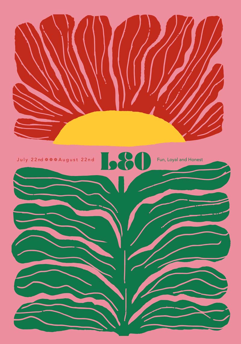 Leo Zodiac Sign A3 Art Print – Hand-printed in Berlin — Ansicht 2