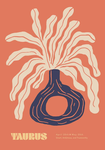 Taurus Zodiac Sign Art Poster – Hand-printed Berlin