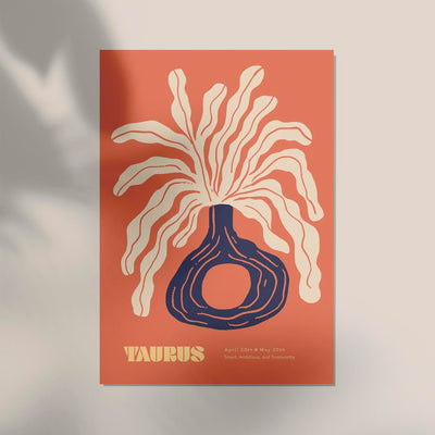 Taurus Zodiac Sign Art Poster – Hand-printed Berlin
