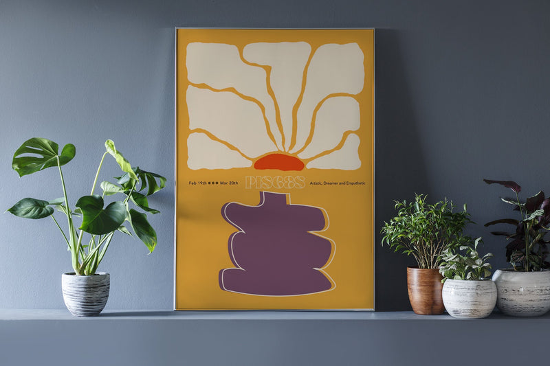 Pisces Zodiac Sign Art Poster – Handgedruckt Berlin — Ansicht 2