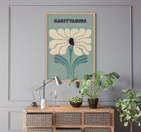 Sagitarius Zodiac Sign Art Poster – Handgedruckt Berlin