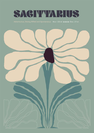 Sagitarius Zodiac Sign Art Poster – Handgedruckt Berlin
